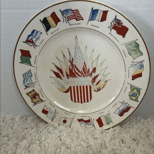 Old Glory Decorative Plate with Gold Accent 9 inch